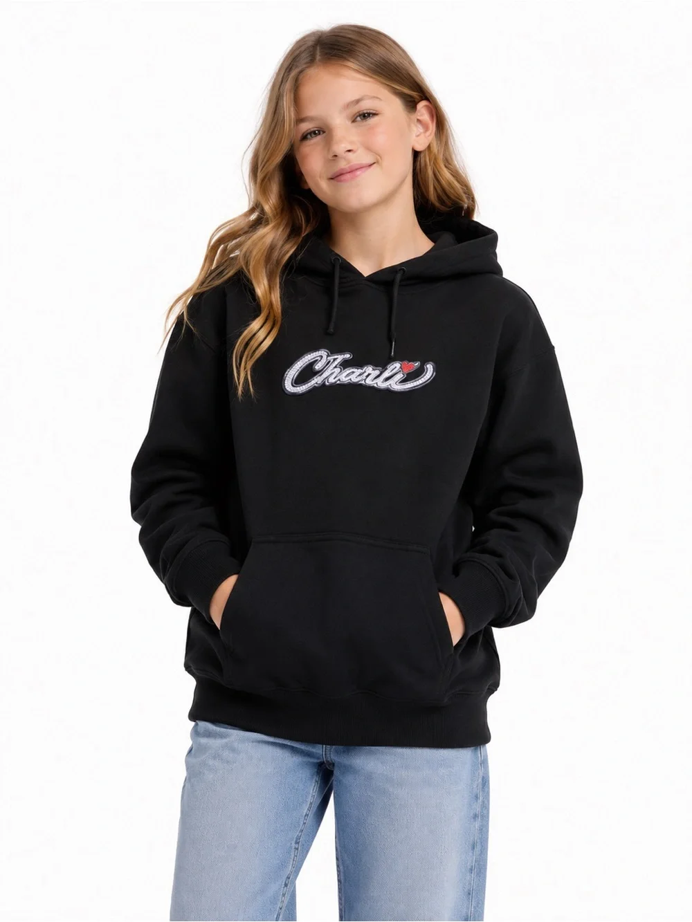 Black Charli D’amelio Hoodie with Logo